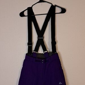 Dare2b purple ski snow pants with suspenders size small